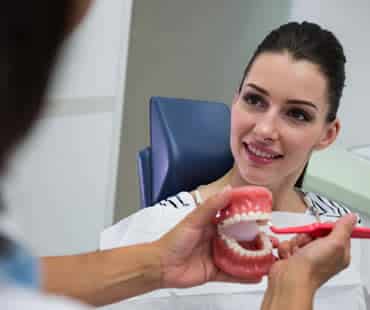 cbct example Dentist discussing night guard solutions to a client in Santa Clarita, CA.
